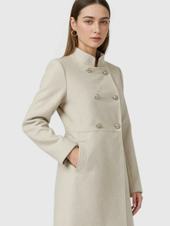Women's Khaki Winter Coat Double-Breasted