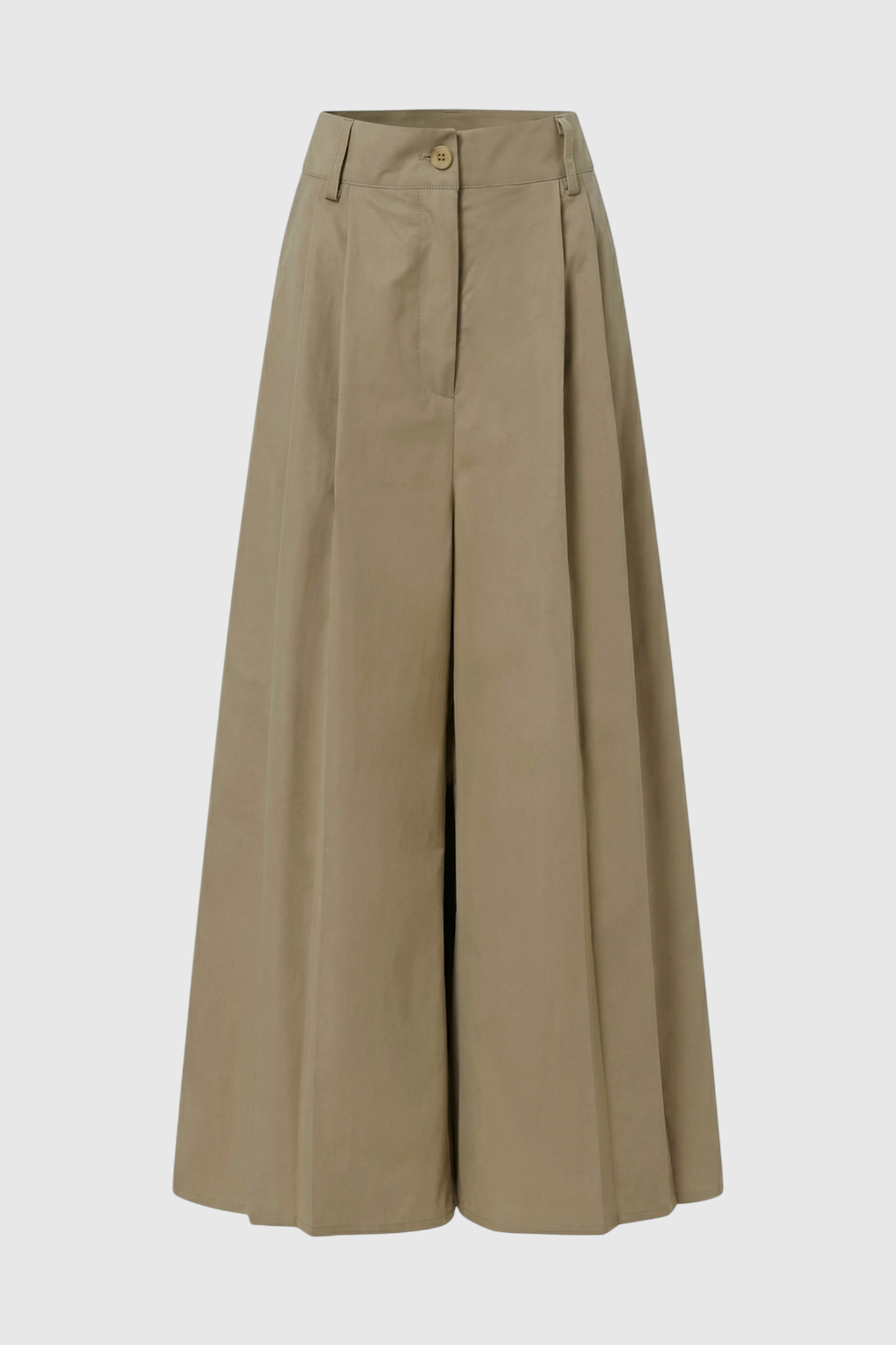 Pants : Women's Khaki Wide-Leg Palazzo Pants - Flowy & Comfortable in Khaki van Vanda Liamo