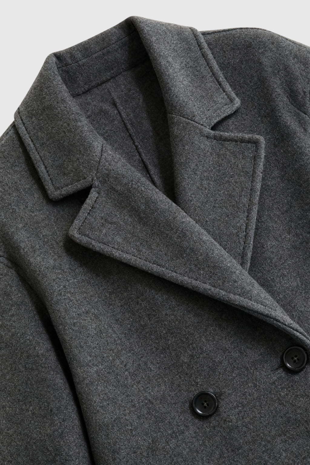 Coat : Women's Long Dark Gray Winter Coat with Fold-Over Collar in van Vanda Liamo