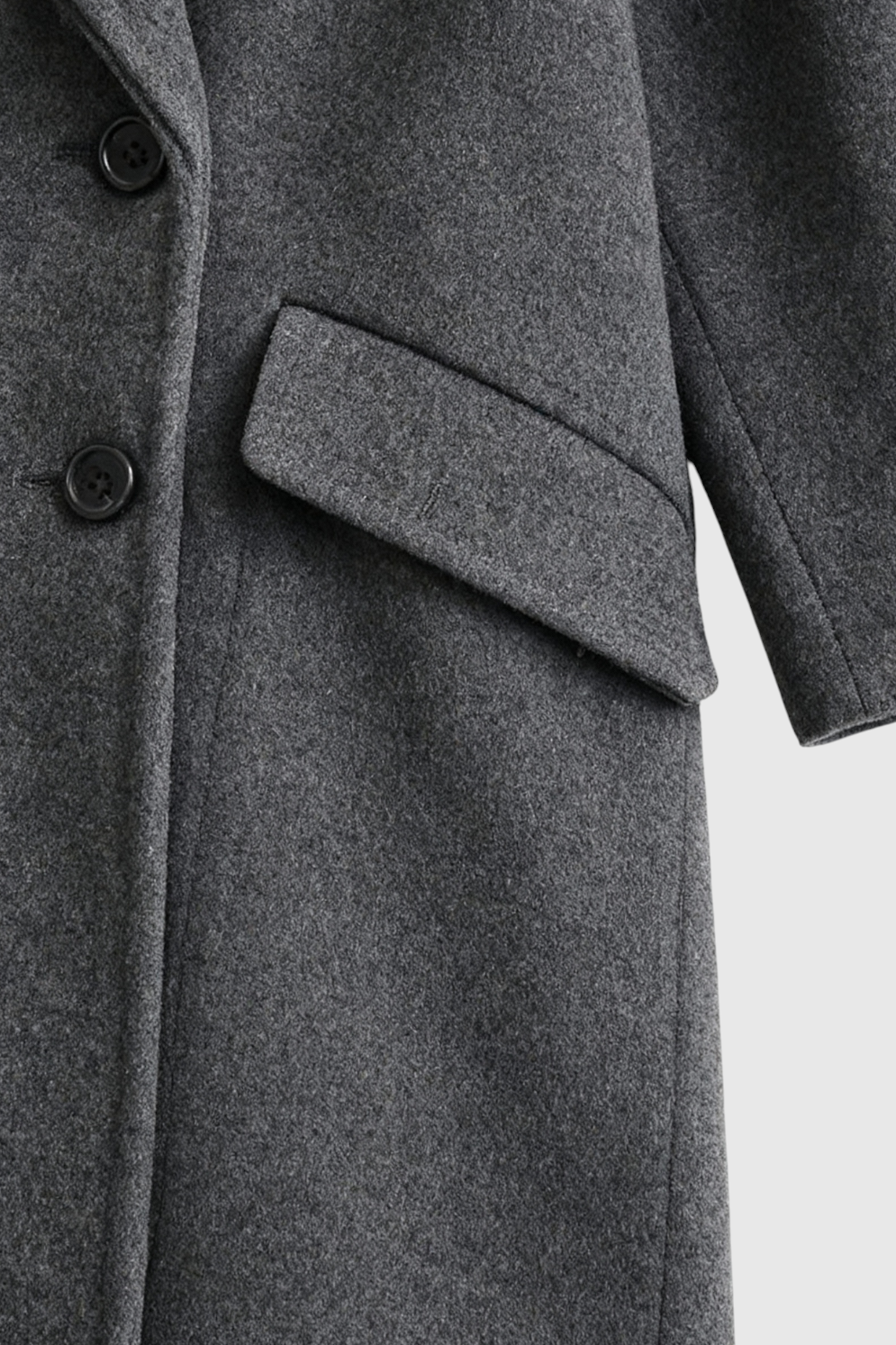 Coat : Women's Long Dark Gray Winter Coat with Fold-Over Collar in van Vanda Liamo