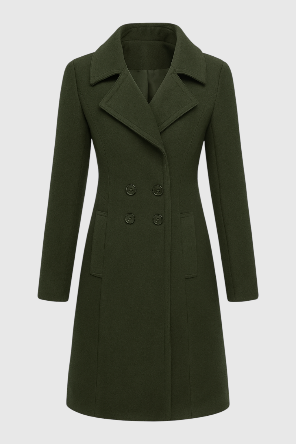 Coat : Women's Army Green Trench Coat in Army Green van Vanda Liamo