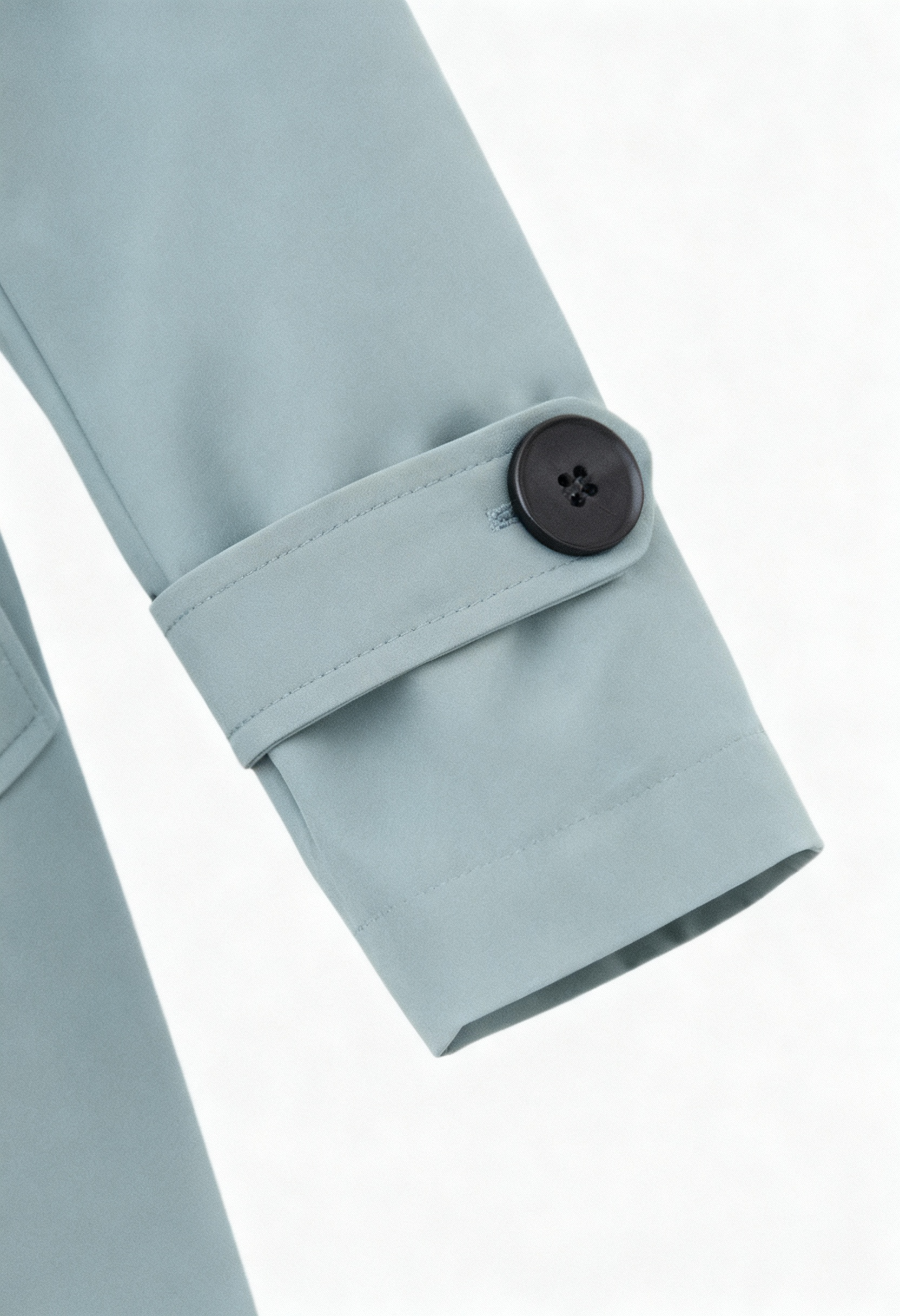 Coat : Women's Light Green Belted Trench Coat - Classic Mid-Length Spring Outerwear in van Vanda Liamo