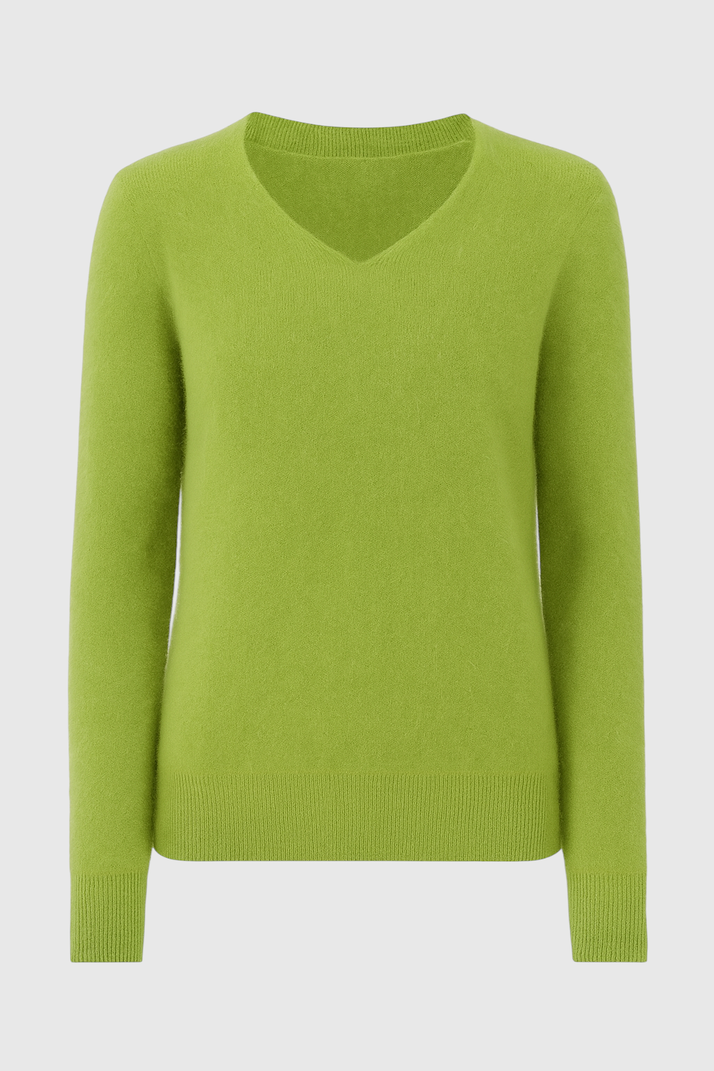 Sweater : Women's Light Green V-Neck Sweater in Light Green van Vanda Liamo