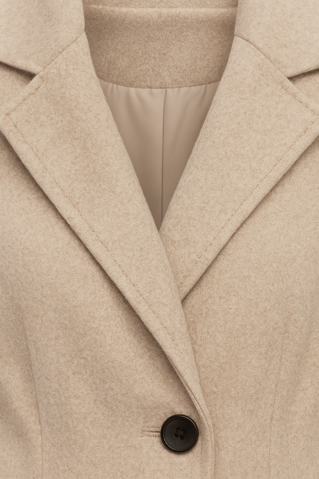 Coat : Women's Mid-Length Beige Coat in van Vanda Liamo