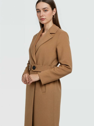 Women's Mid-Length Brown Coat