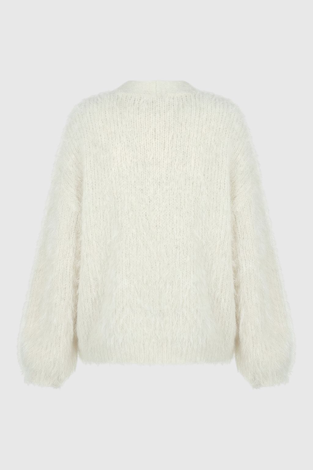 Cardigan : Women's White Knit Cardigan Sweater - Long Sleeve Open Front in van Vanda Liamo