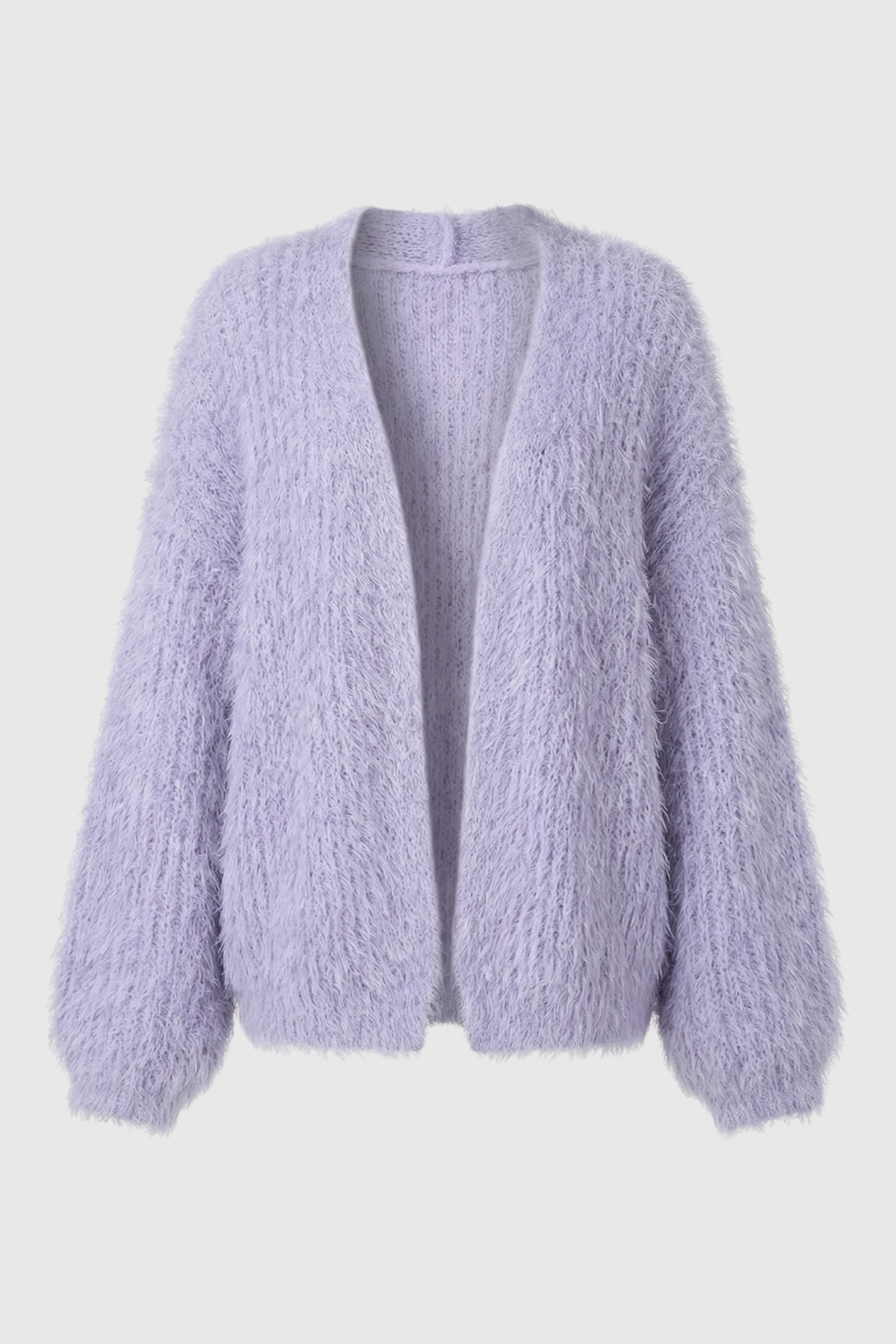 Cardigan : Women's Purple Acrylic Knit Warm Cardigan in Purple One Size van Vanda Liamo
