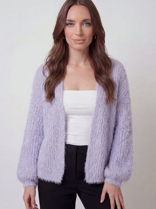 Women's Purple Acrylic Knit Warm Cardigan
