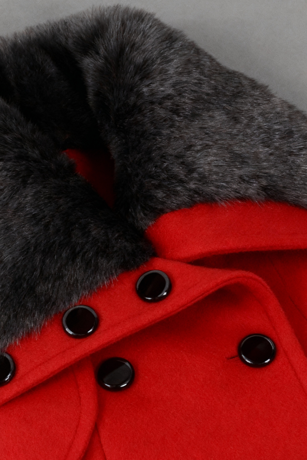 Coat : Women's Red Wool Blend Winter Coat - Warm & Stylish, Sizes S-XL in van Vanda Liamo