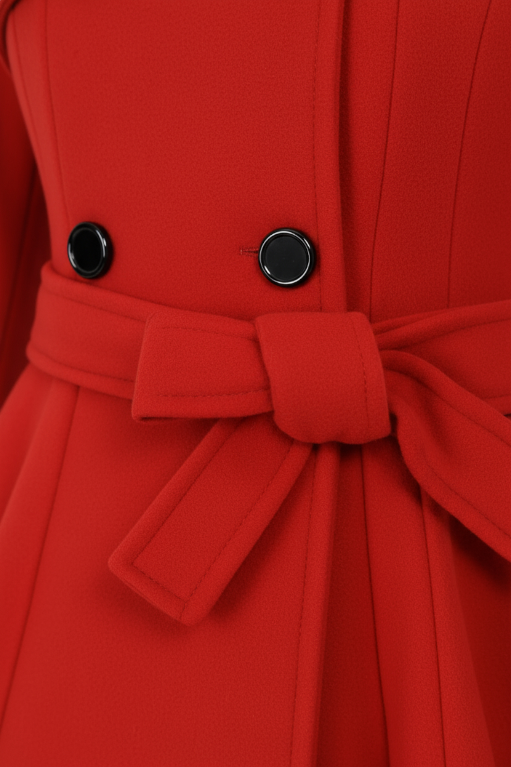 Coat : Women's Red Wool Blend Winter Coat - Warm & Stylish, Sizes S-XL in van Vanda Liamo