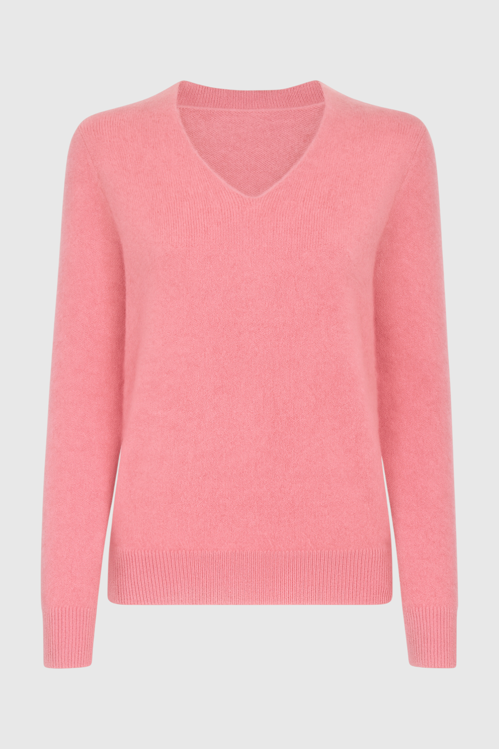 Sweater : Women's Pink V-Neck Sweater in Pink van Vanda Liamo
