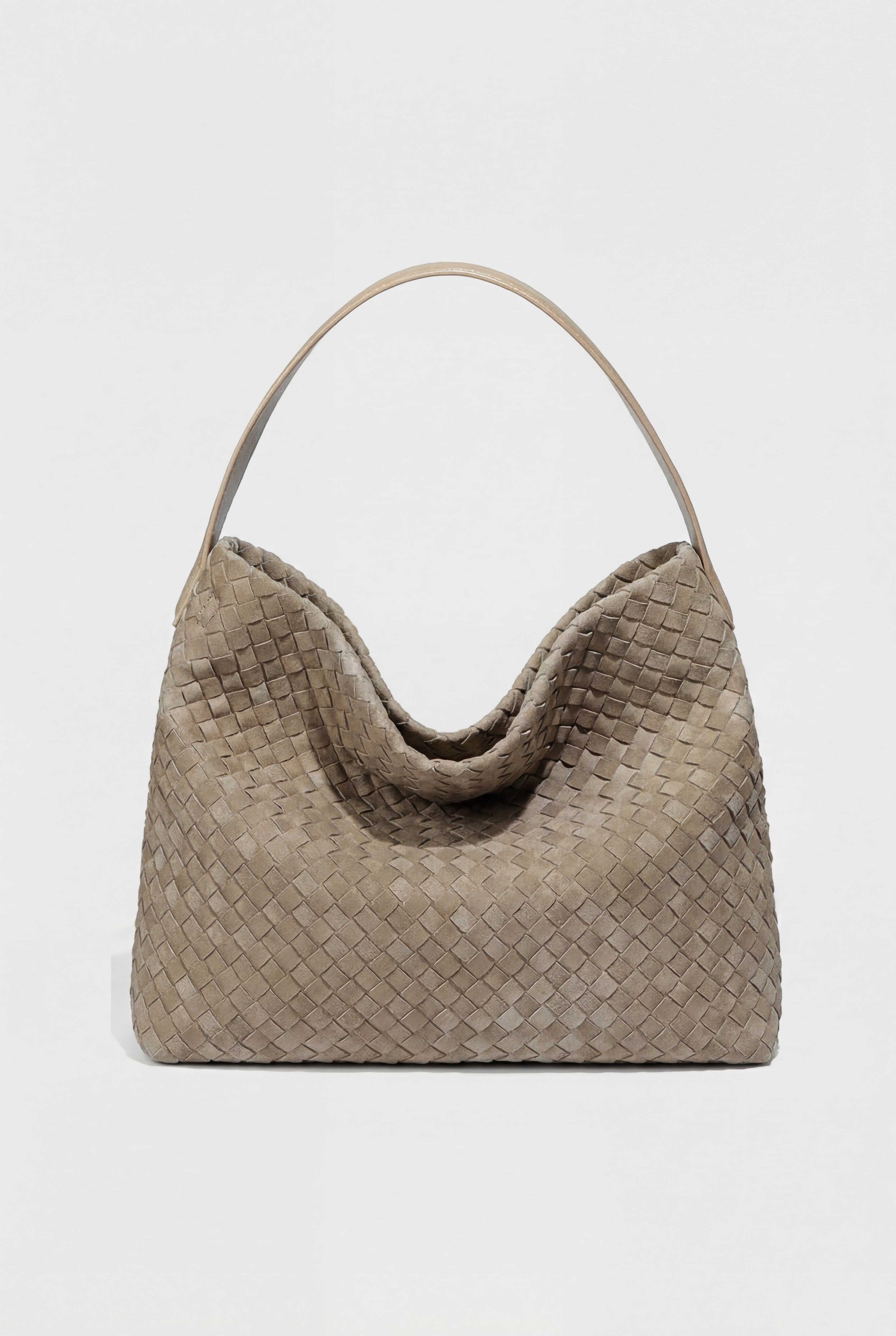 Handbags : Women's Black Soft Suede-Texture Tote Bag, Roomy Design - Premium Quality, Fast Shipping in Beige Regulier van Vanda Liamo