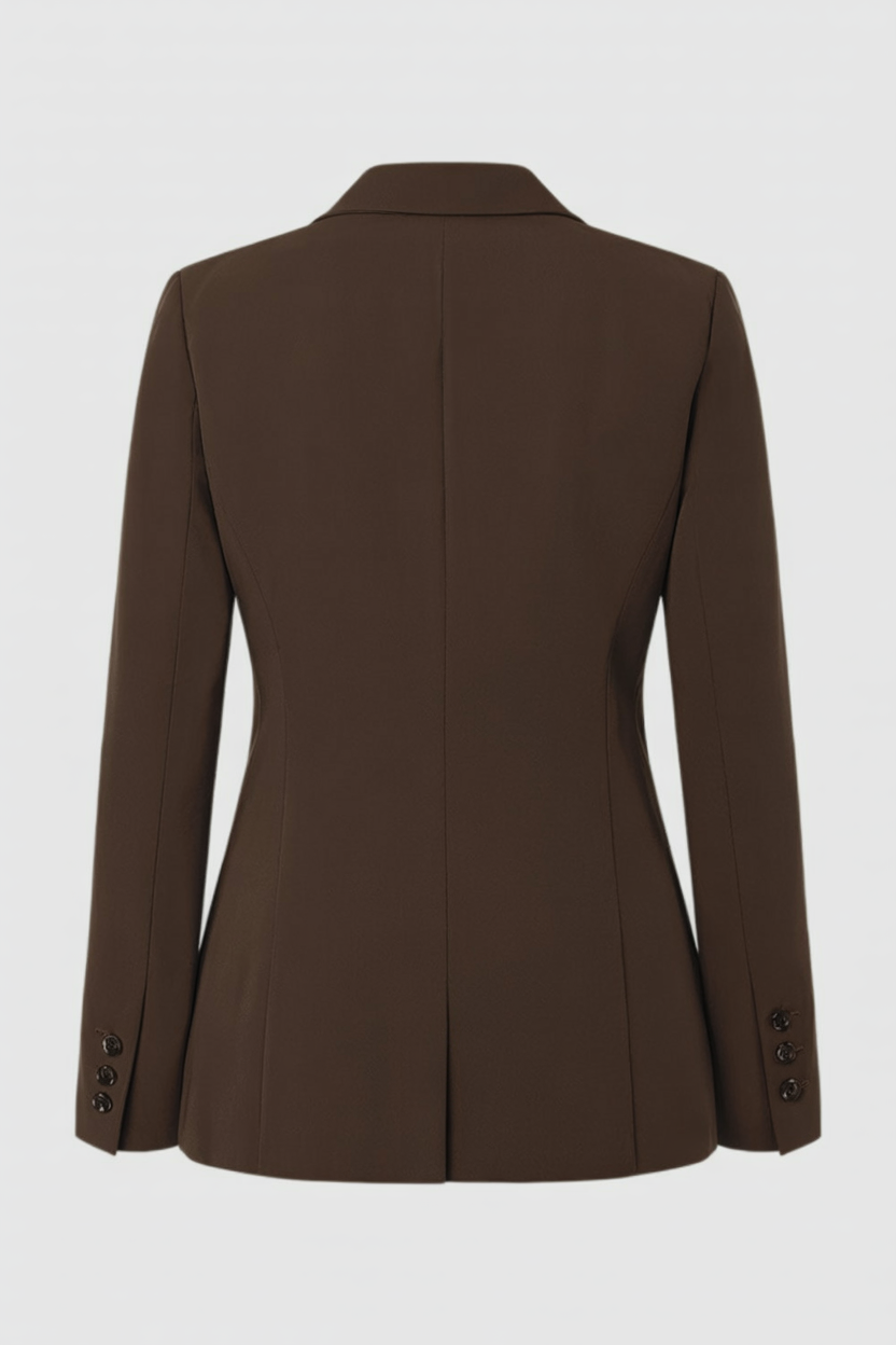 Coat : Blazer for Women, Slim Fit Brown Casual or Business Jacket in van Vanda Liamo