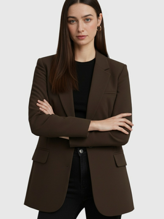 Blazer for Women, Slim Fit Brown Casual or Business Jacket