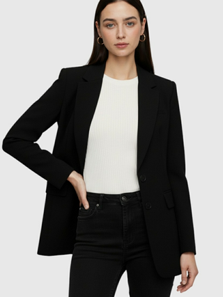 Women's Slim Fit Black Blazer Jacket - Professional & Stylish