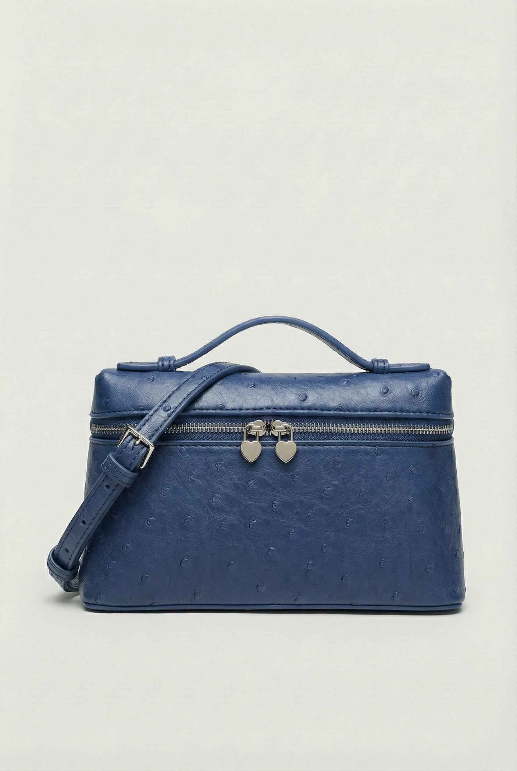 Handbags : Women's Leather Crossbody Bag - Small, Adjustable Strap, Everyday Carry in Navy Blue Regular van Vanda Liamo