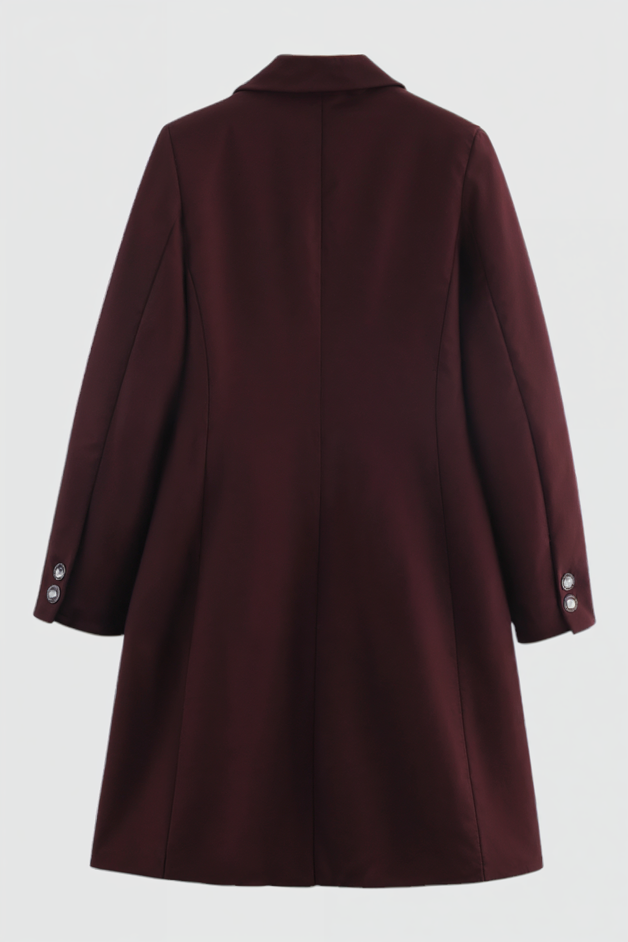 Coat : Women's Vintage Burgundy Wool Blend Winter Coat - Classic Fit in van Vanda Liamo