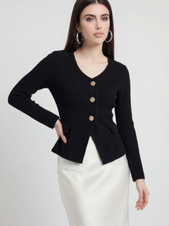 Women's Black Knit Cardigan Sweater - Warm & Cozy Open Front Cardigan