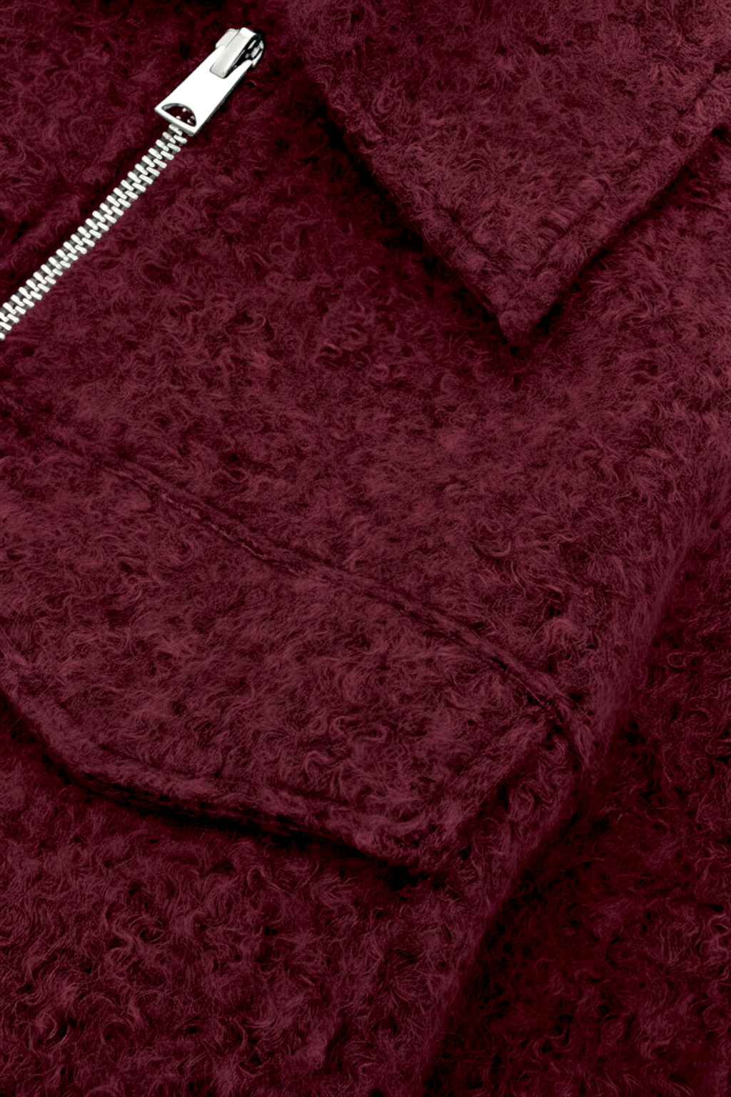 Jacket : Women's Wine Red Full-Zip Fleece Jacket - Soft & Warm in van Vanda Liamo