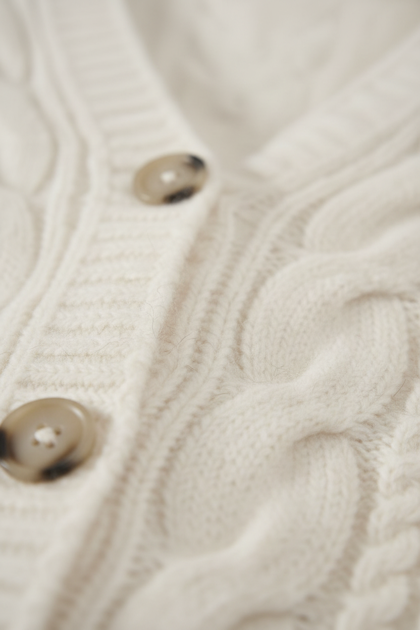 Cardigan : Women's White V-Neck Knit Cardigan Sweater - Lightweight & Soft in van Vanda Liamo