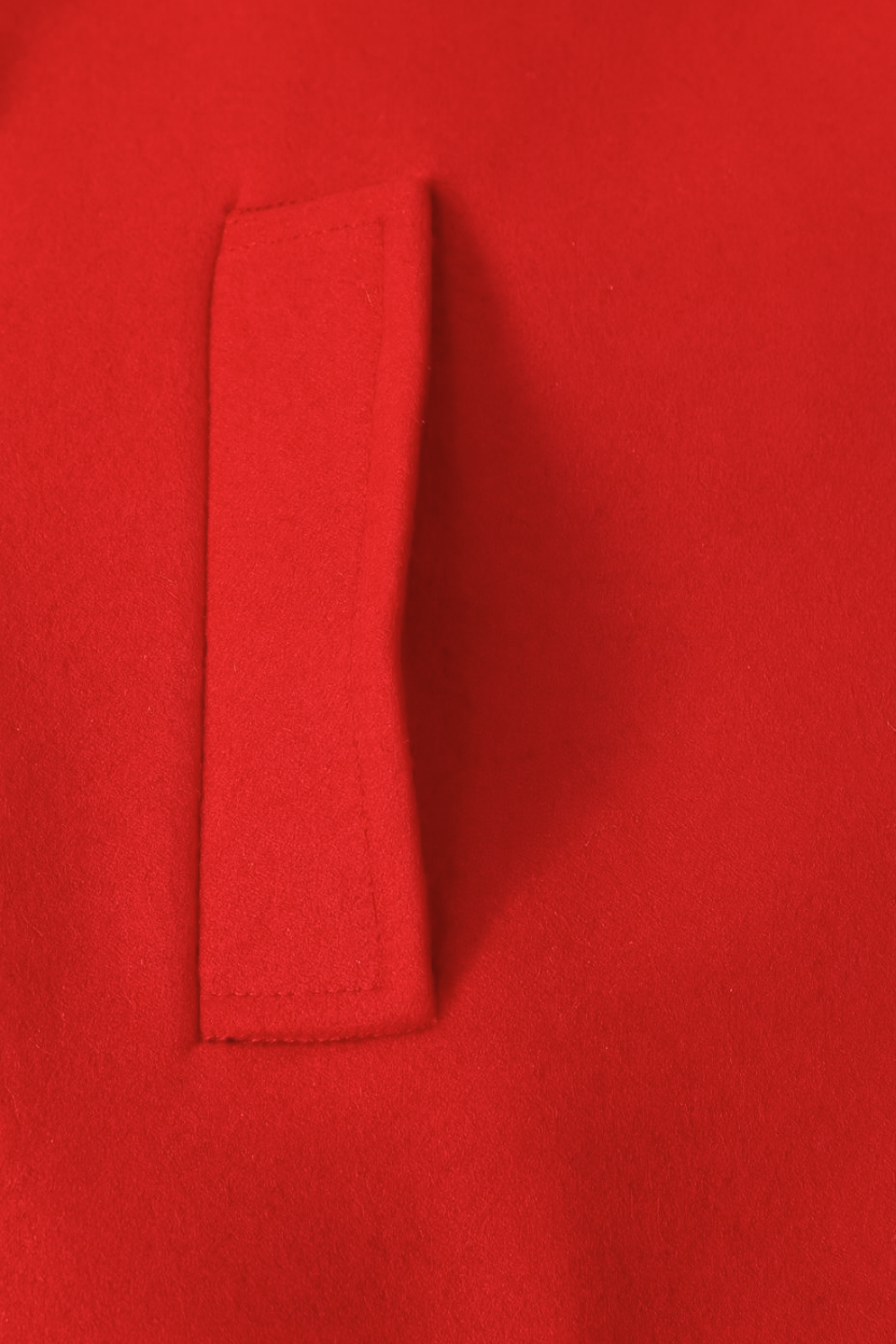 Coat : Women's Red Loose Fit Casual Coat in van Vanda Liamo