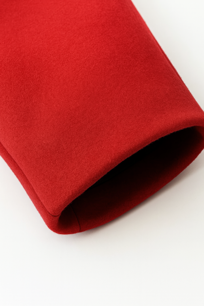 Coat : Women's Red Loose Fit Casual Coat in van Vanda Liamo