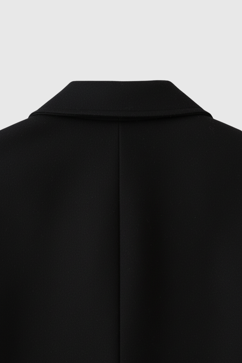 Coat : Women's Black Loose Fit Casual Coat in van Vanda Liamo