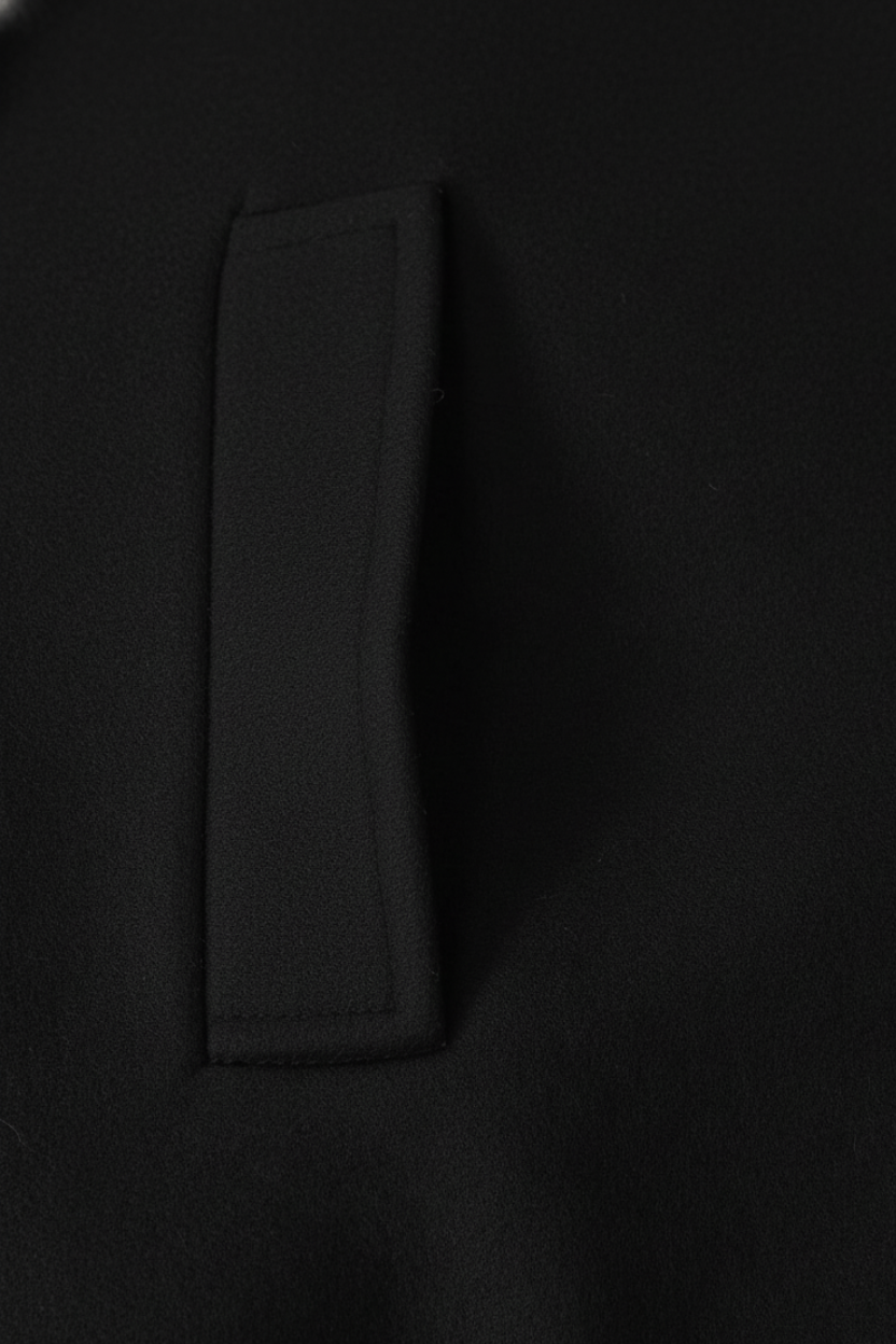 Coat : Women's Black Loose Fit Casual Coat in van Vanda Liamo
