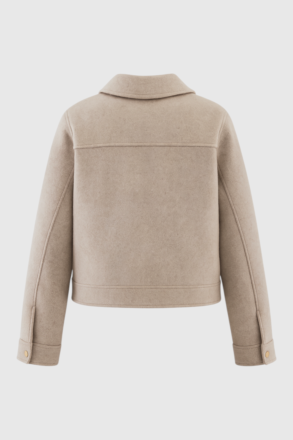 Jacket : Women's Beige Soft Zip-Up Jacket in van Vanda Liamo