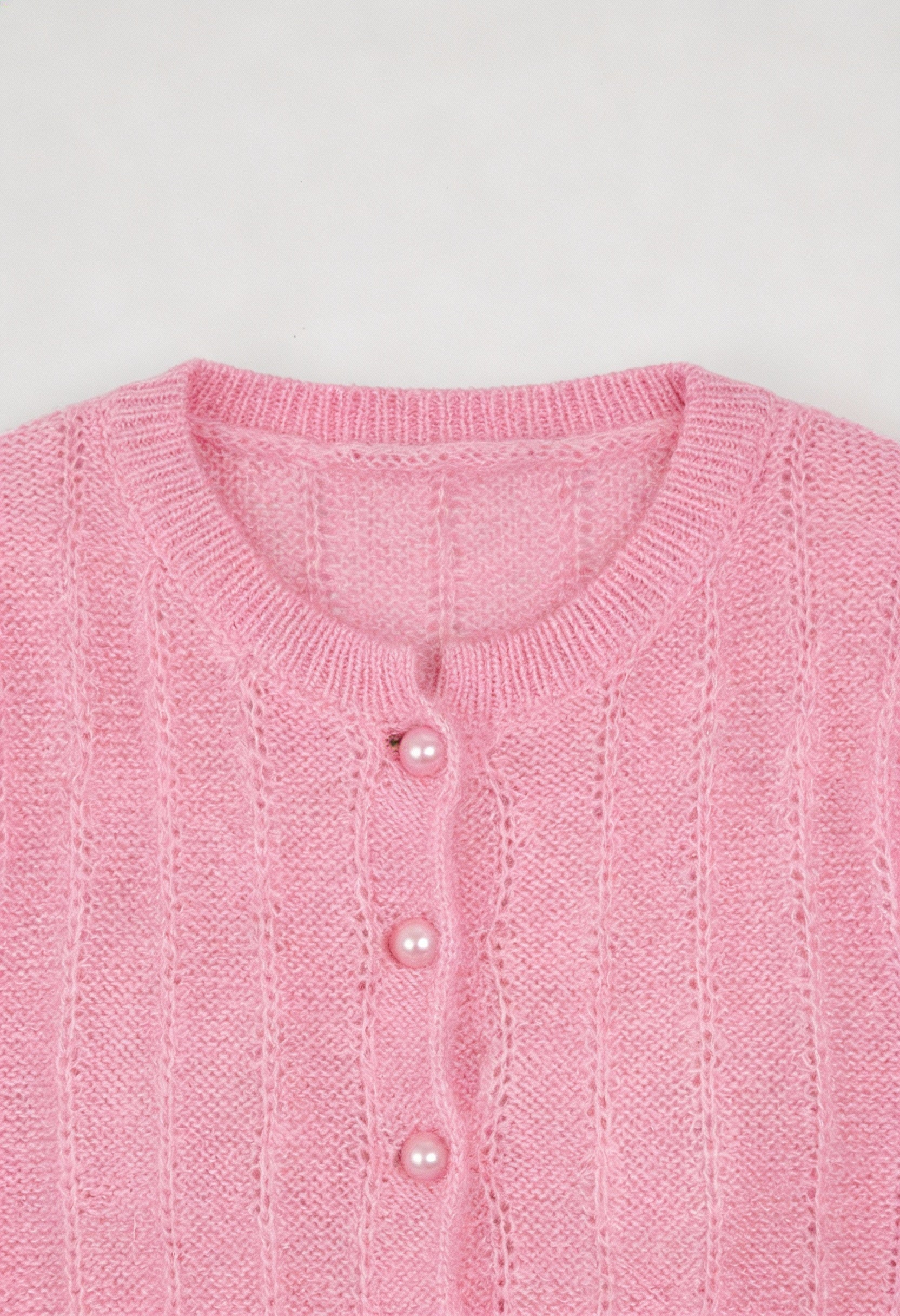Cardigan : Women's Soft Pink Knit Cardigan in van Vanda Liamo