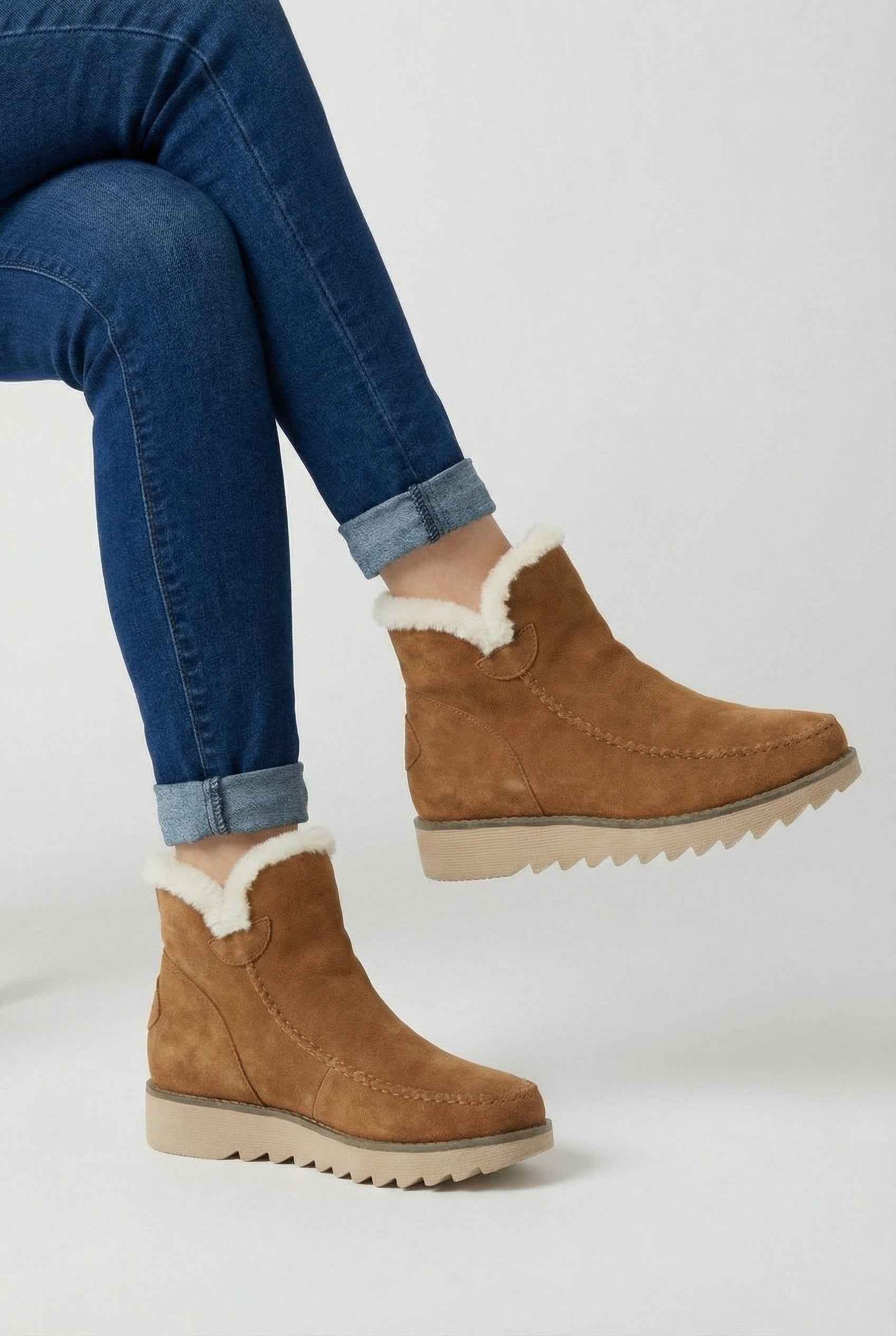 Women's Boots : Deep Brown Ankle Boots - Lined in van Vanda Liamo