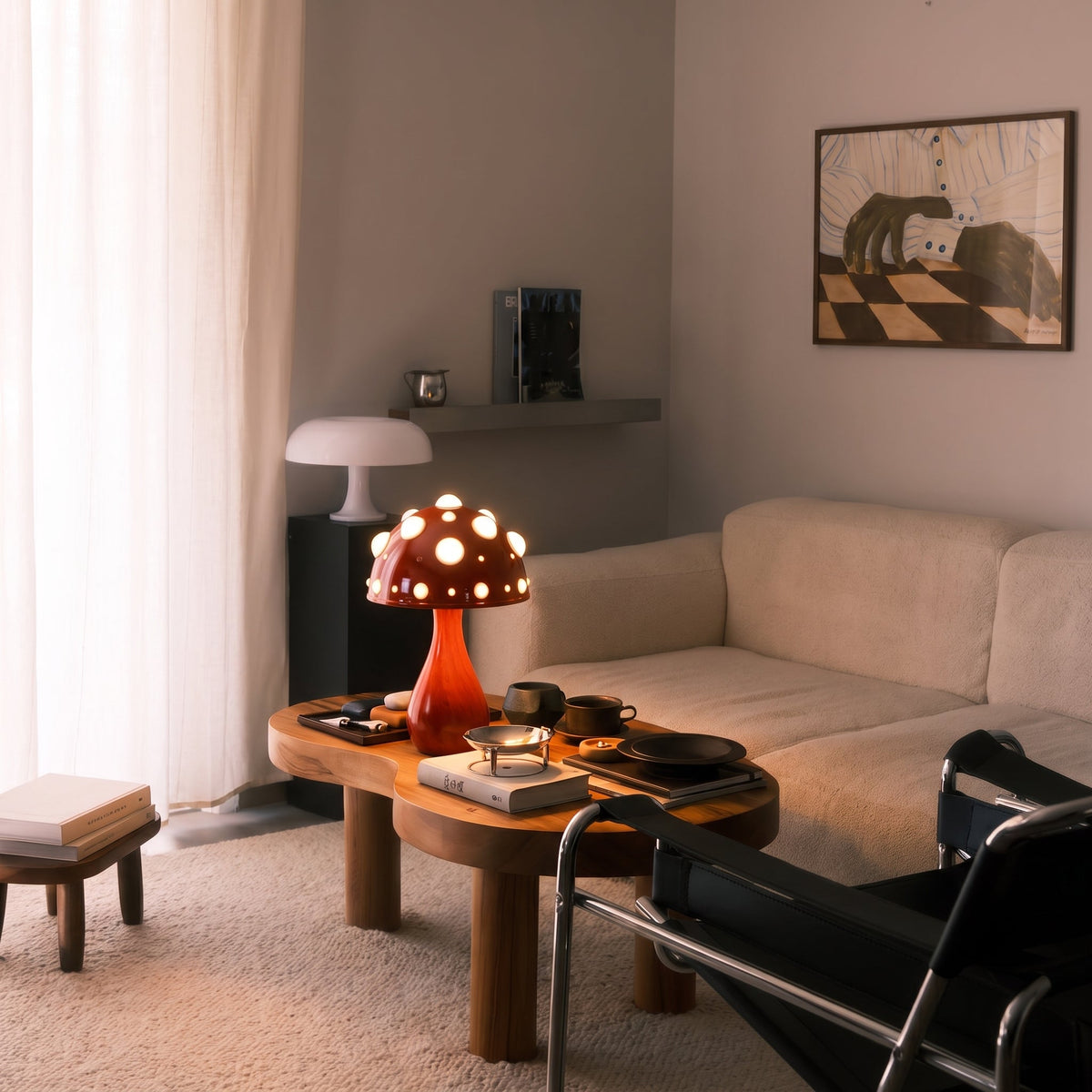 Mushroom Table Lamp - Modern Metal Dimmable Design