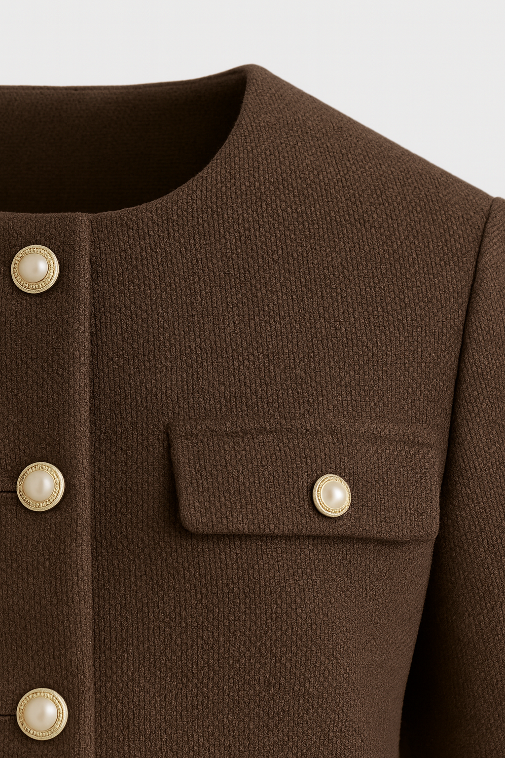 Jacket : Women's Dark Brown Winter Short Jacket in van Vanda Liamo