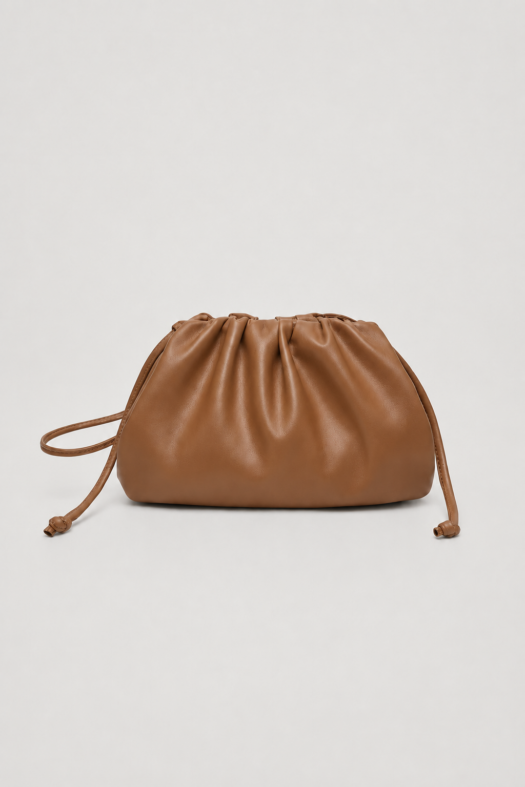 Crossbody Bag : Elegant Dumpling Crossbody Bag – Pleated Silhouette with Soft Drape in Khaki van Vandaliamo
