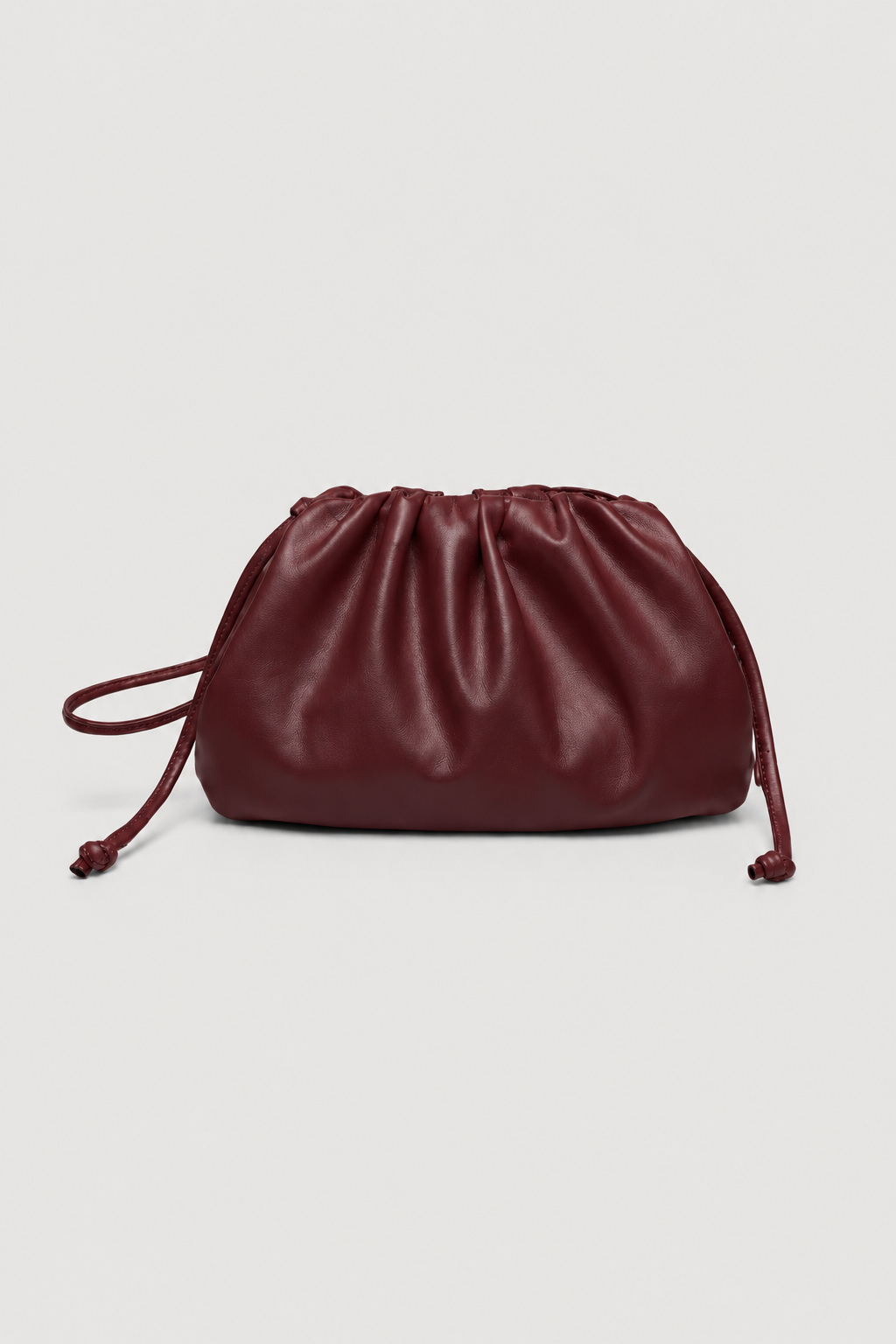 Crossbody Bag : Elegant Dumpling Crossbody Bag – Pleated Silhouette with Soft Drape in Brown van Vandaliamo
