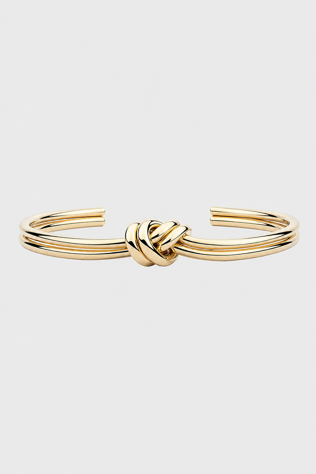 Elegant Gold Knot Cuff Bangle - Waterproof & Effortlessly Chic