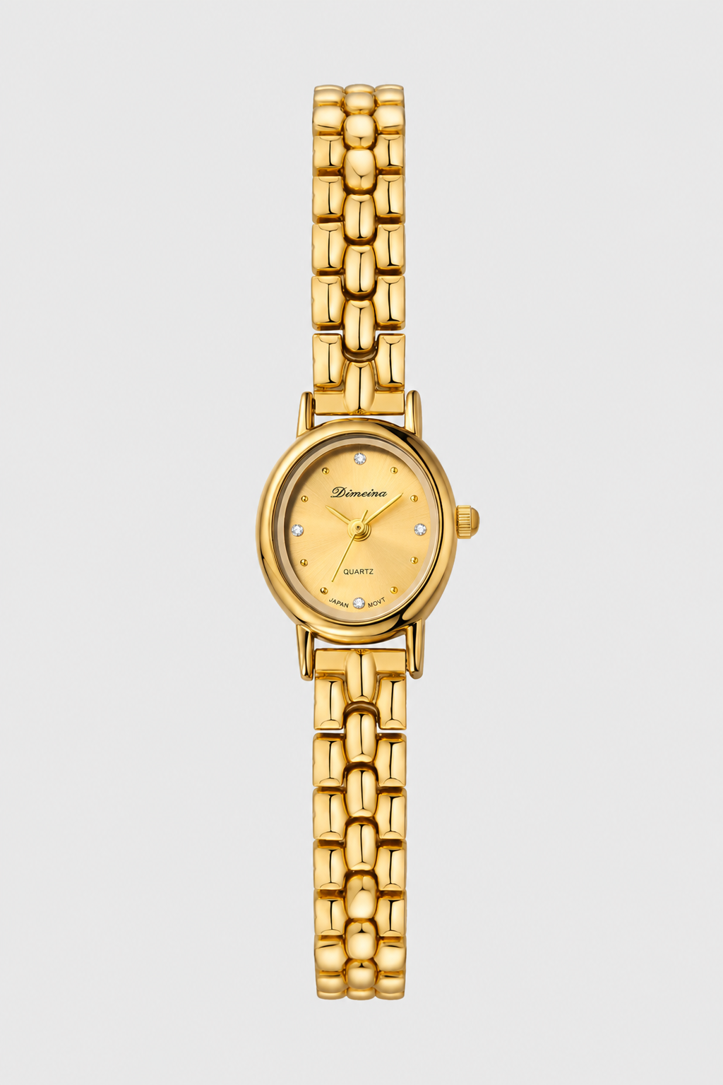 Elegant Petite Link Watch – Minimalist Dial with Metallic Bracelet