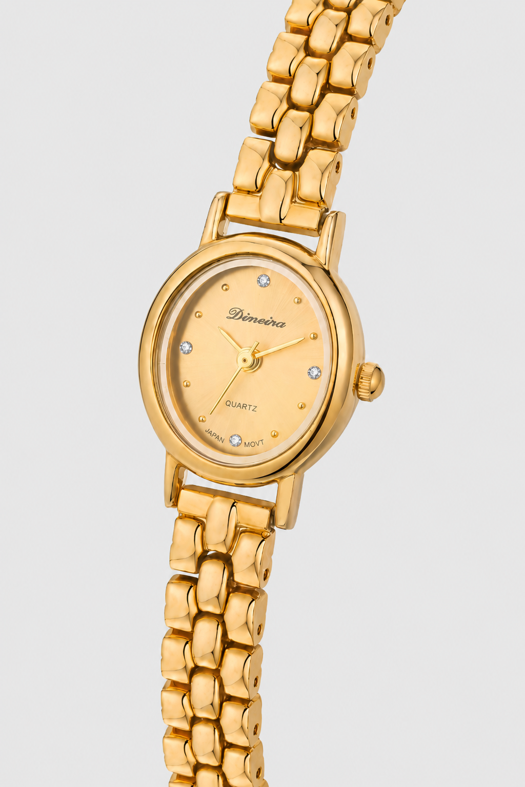 Elegant Petite Link Watch – Minimalist Dial with Metallic Bracelet