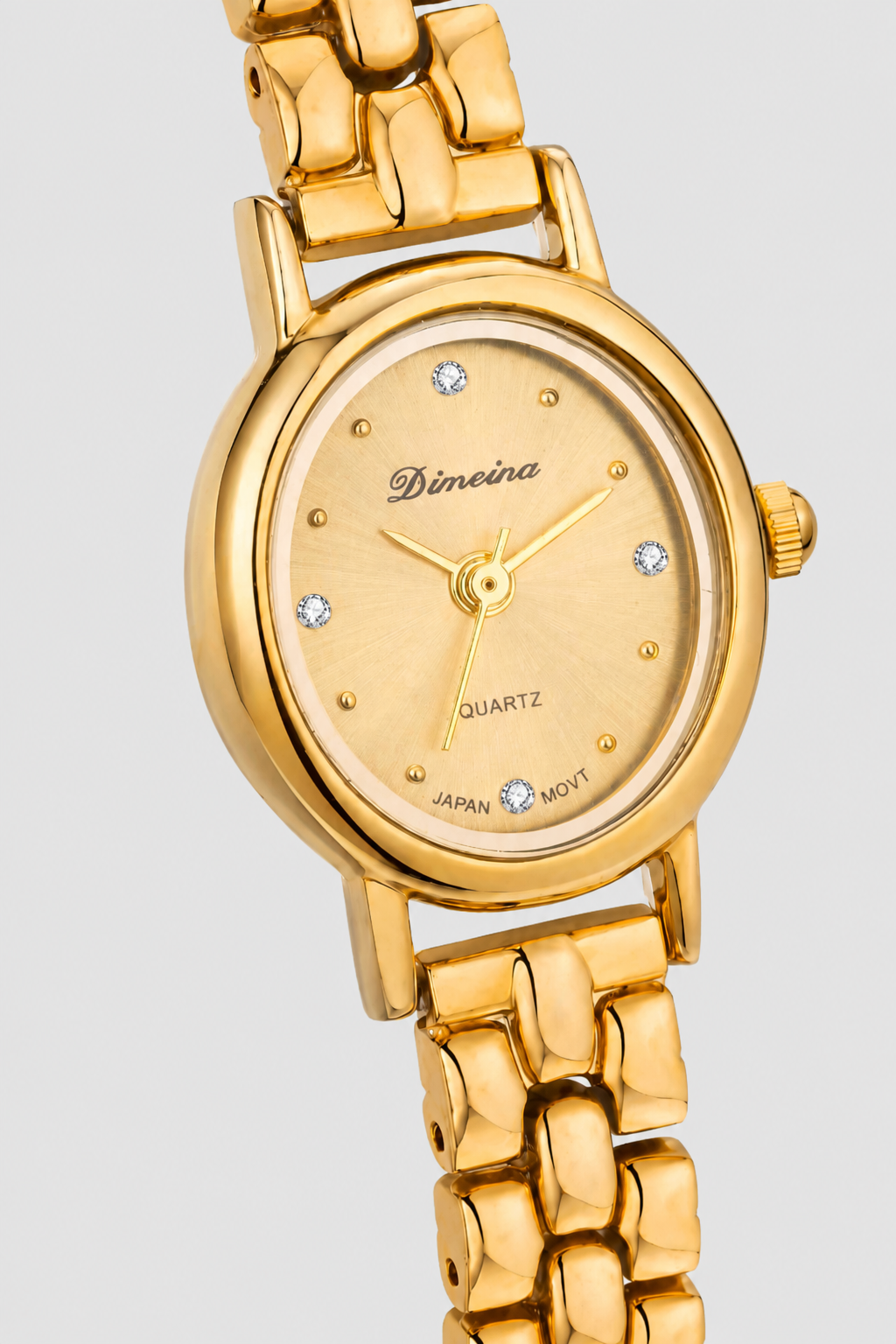 Elegant Petite Link Watch – Minimalist Dial with Metallic Bracelet