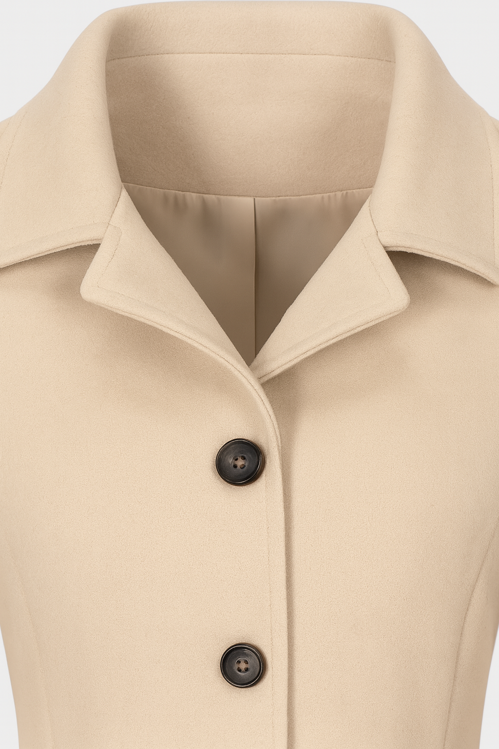 Coat : Mid-Length Beige Winter Coat in van Vanda Liamo
