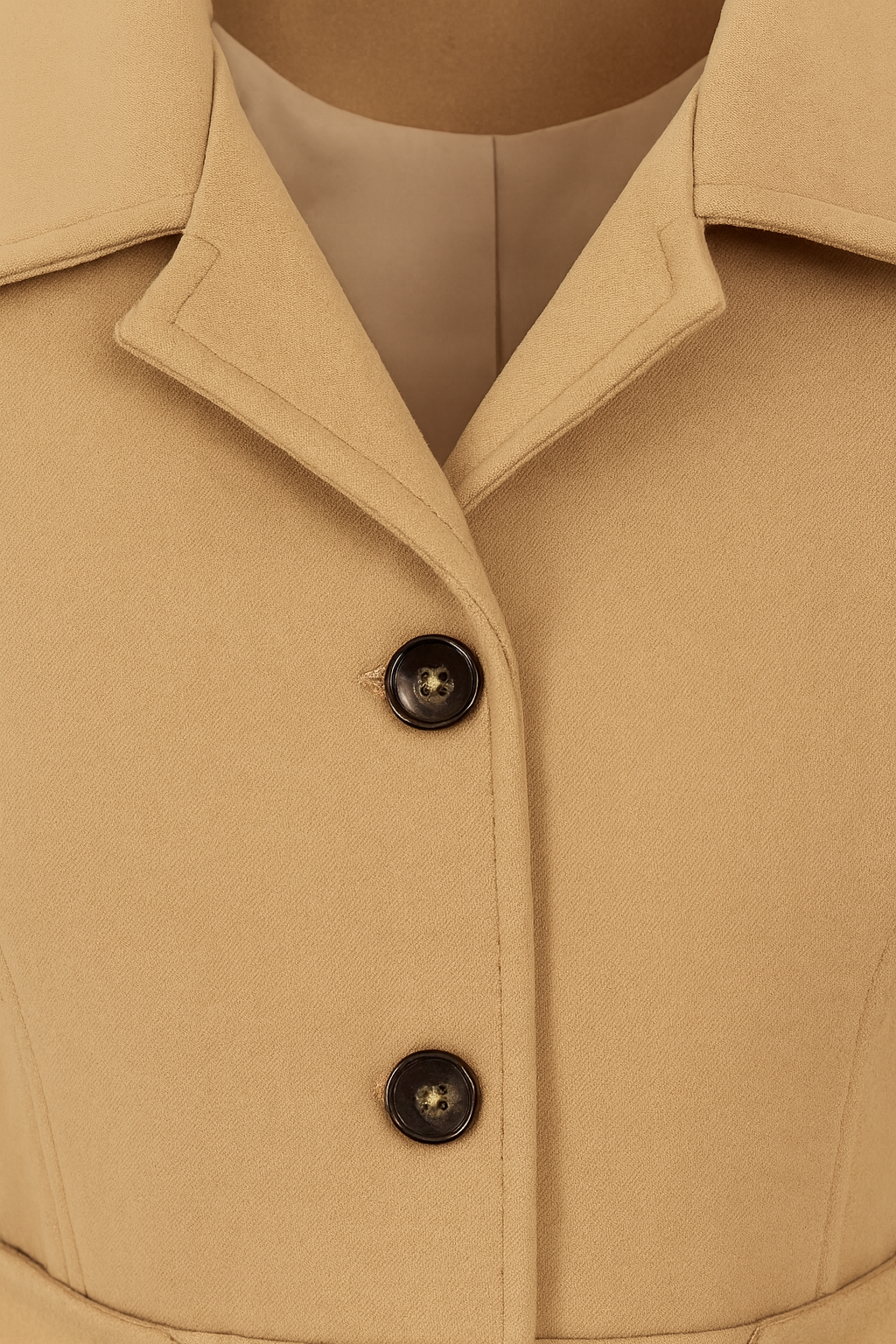 Coat : Mid-Length Khaki Winter Coat in van Vanda Liamo