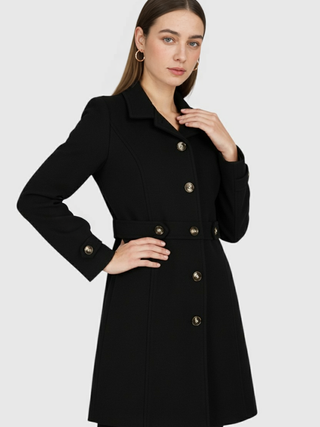Mid-Length Black Winter Coat