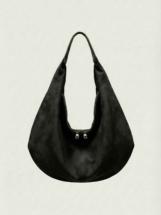 Women's Suede Hobo Handbag - Stylish Shoulder Bag for Everyday Use