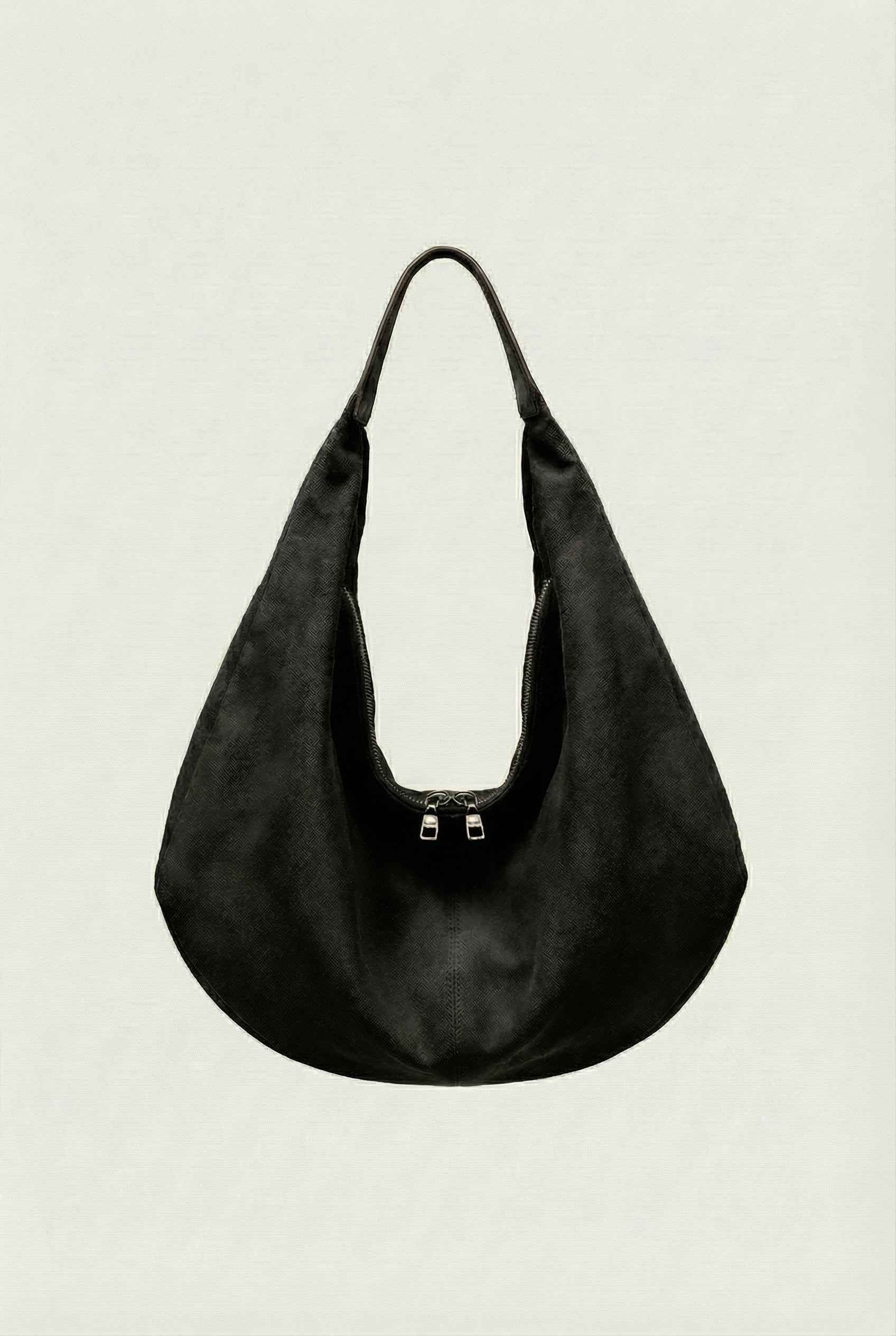 Handbags : Women's Suede Hobo Handbag - Stylish Shoulder Bag for Everyday Use in Black One Size van Vanda Liamo