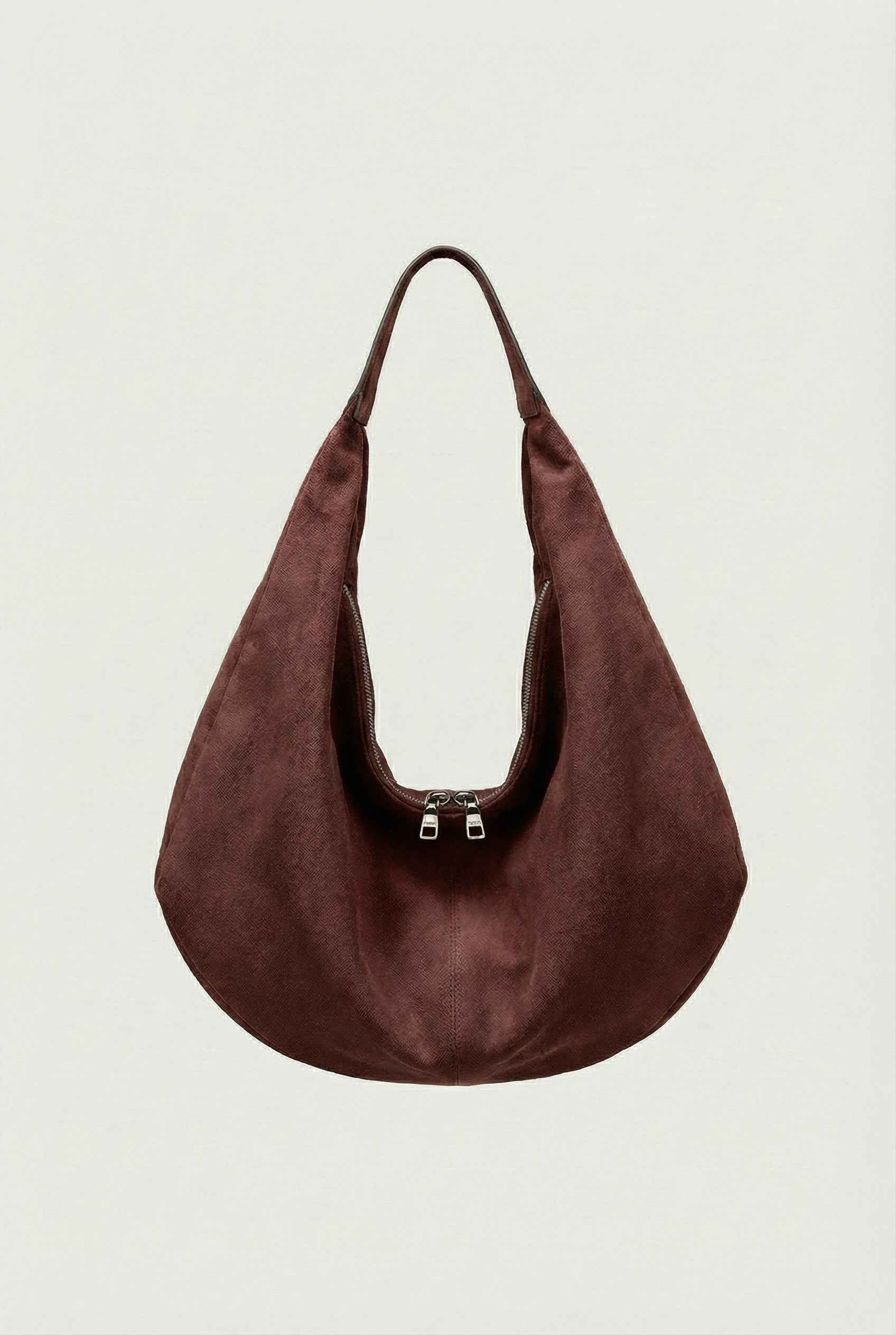 Handbags : Women's Suede Hobo Handbag - Stylish Shoulder Bag for Everyday Use in Coffee One Size van Vanda Liamo
