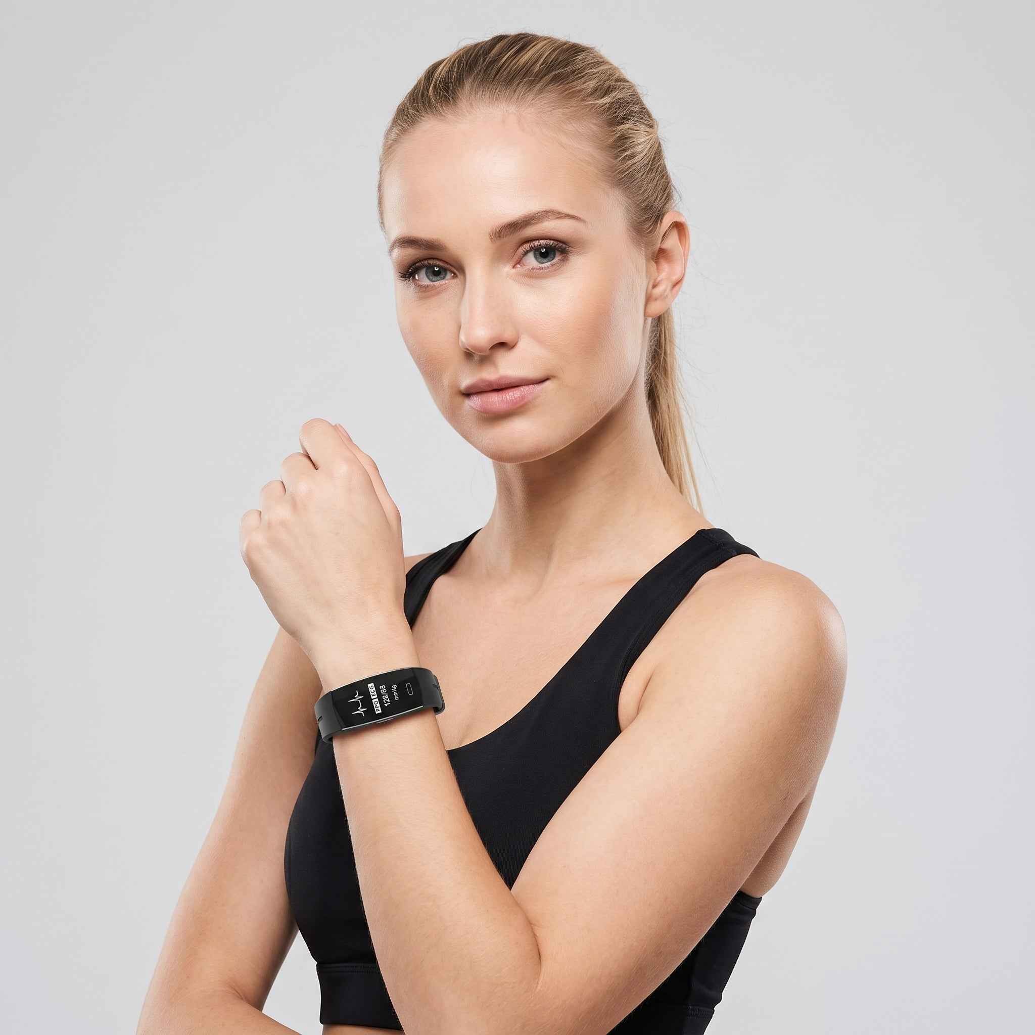 Blood pressure and heart rate monitor, black silicone, with