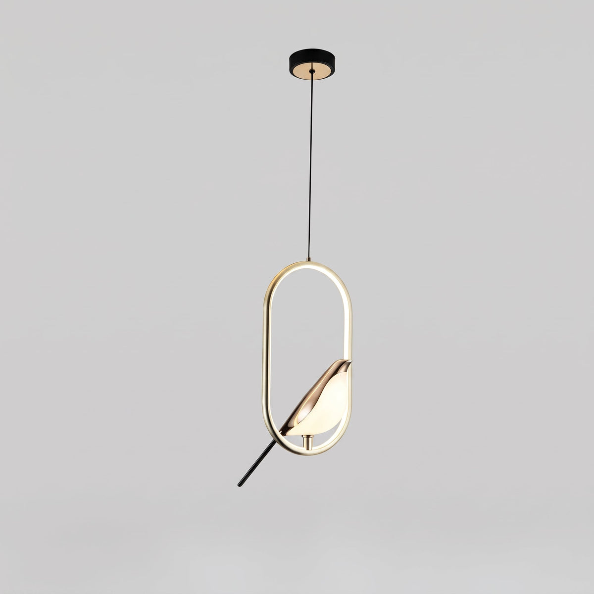 Golden Bird Pendant Lamp – LED Sculpture Ceiling Light