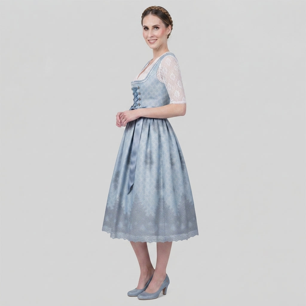 Gifts – Seasonal – Oktoberfest : Dirndljurk Dames: Traditioneel Blauw met Uitlopende Rok in