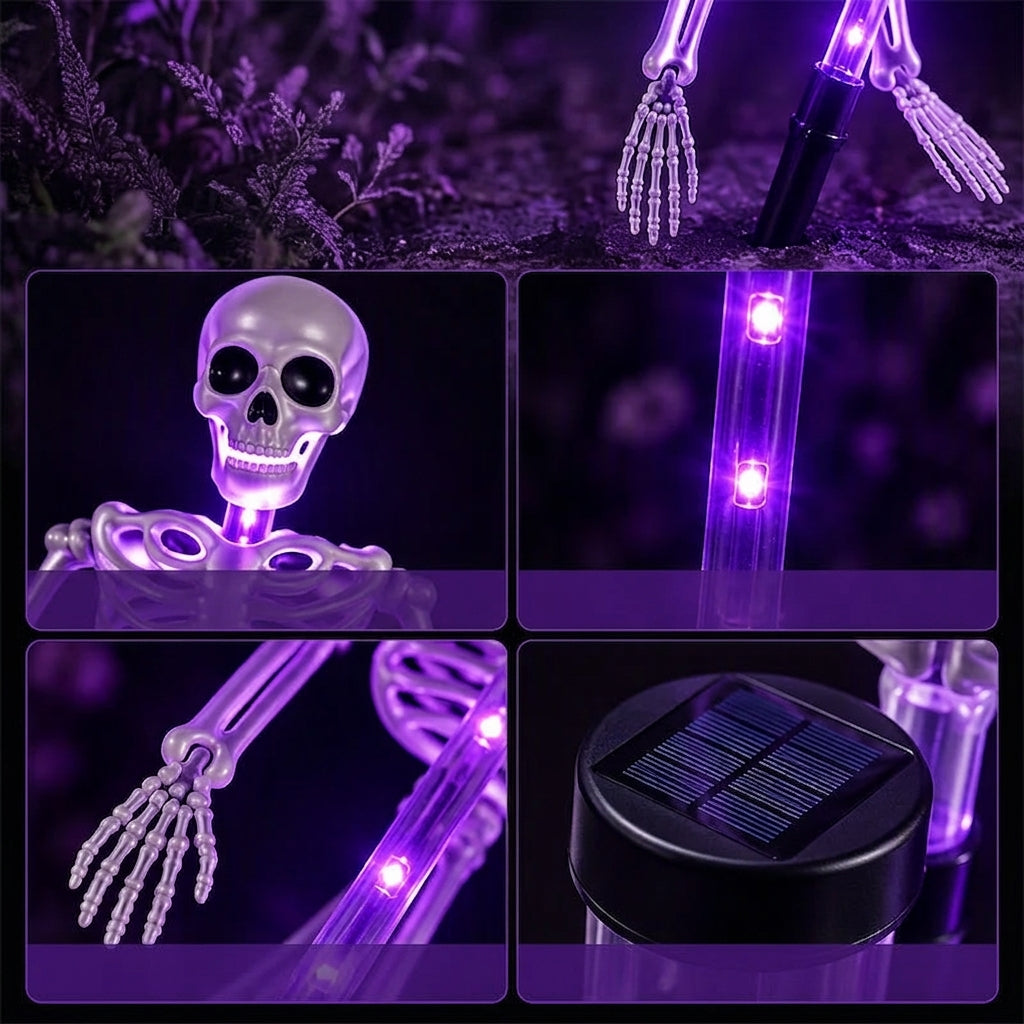 Solar Skeleton Garden Stake Light - LED Halloween Yard Decor