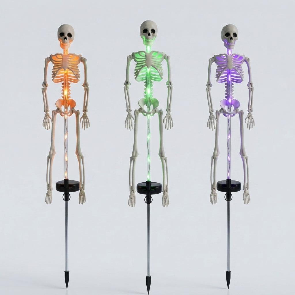 Solar Skeleton Garden Stake Light - LED Halloween Yard Decor